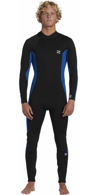 2024 Billabong Mens Foil 3/2mm Flatlock Back Zip Wetsuit ABYW100233 - Mid Blue